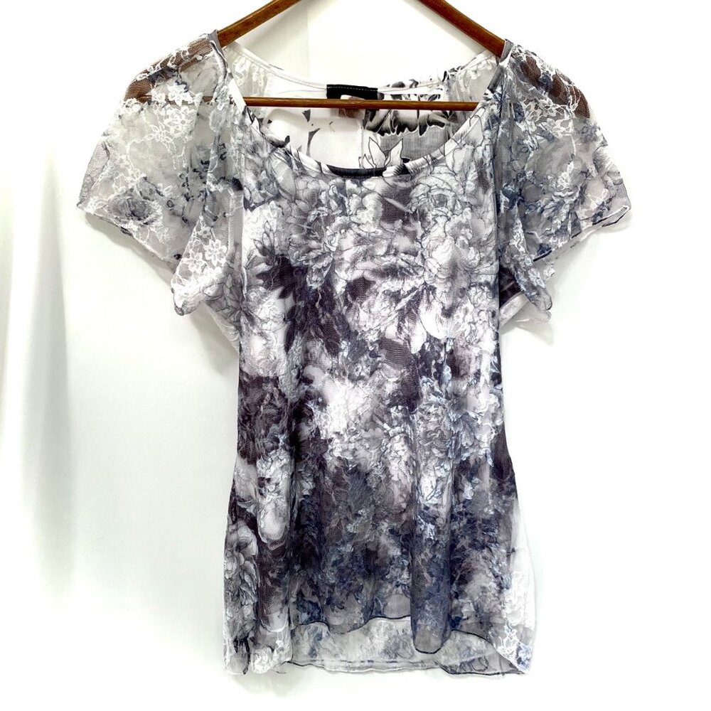 Vintage Y2K Brittany Black Womens Mesh Top Sz Small Fairy Whimsigoth Grunge 90s